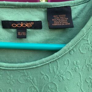 OOBĒ light green textured design sleeveless dressy tank XL/TG